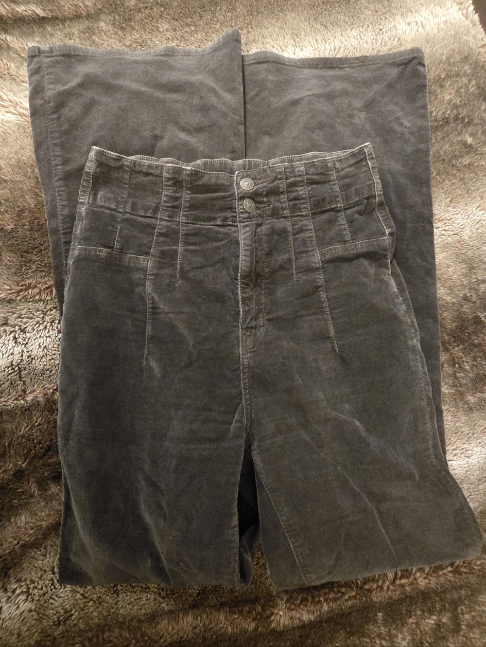 FREE PEOPLE SIZE 29 Dark Gray Corduroy Pants